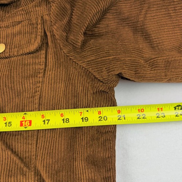 Me Jane Women's Faux Fur Lined Zip/Snap Button Brown Corduroy Jacket Size M NWT - Picture 9 of 10